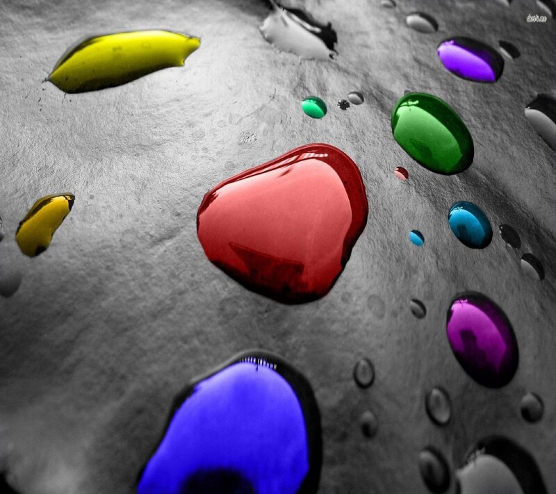 Colorful Liquid Droplets — Red, Abstract