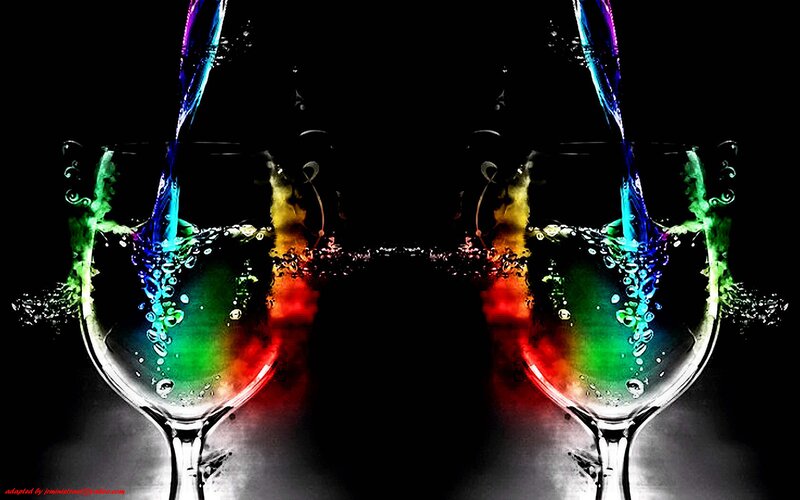 Colorful Liquid in Wine Glasses