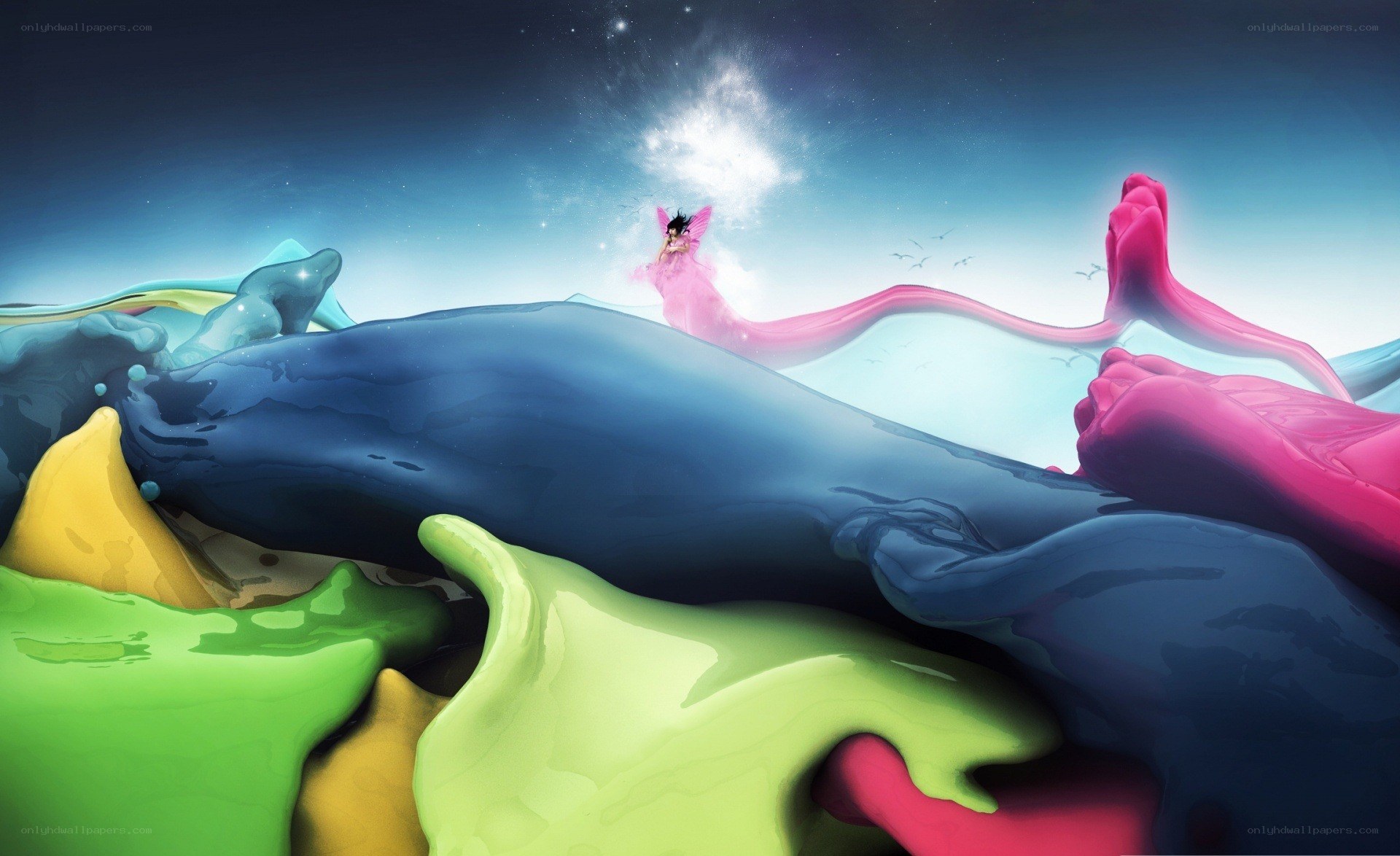 colorful liquid landscape