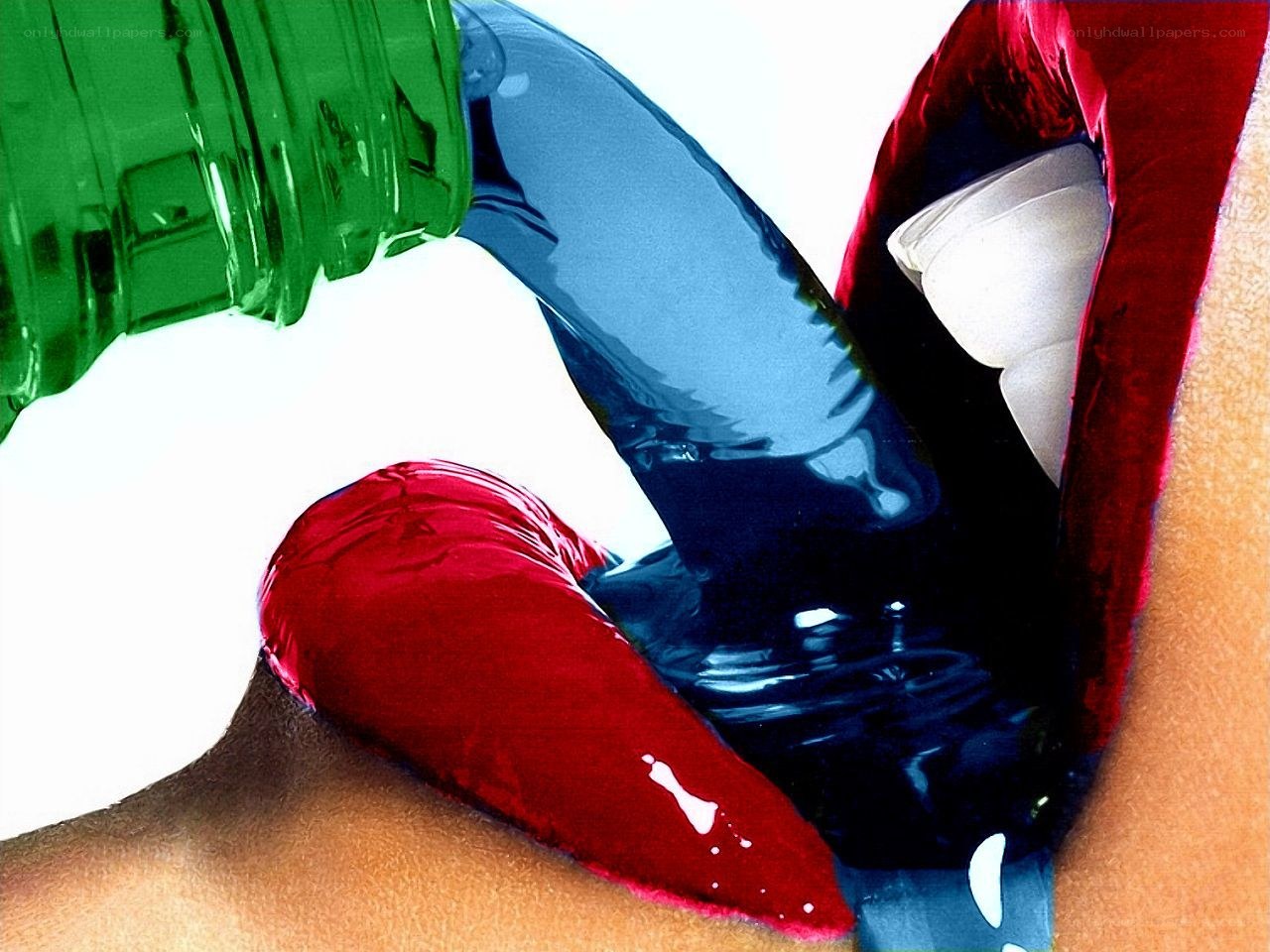 Colorful liquid pouring