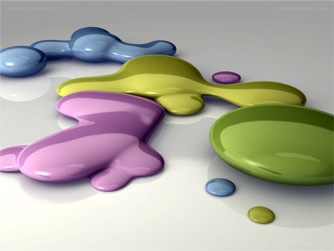 Colorful liquid shapes on white