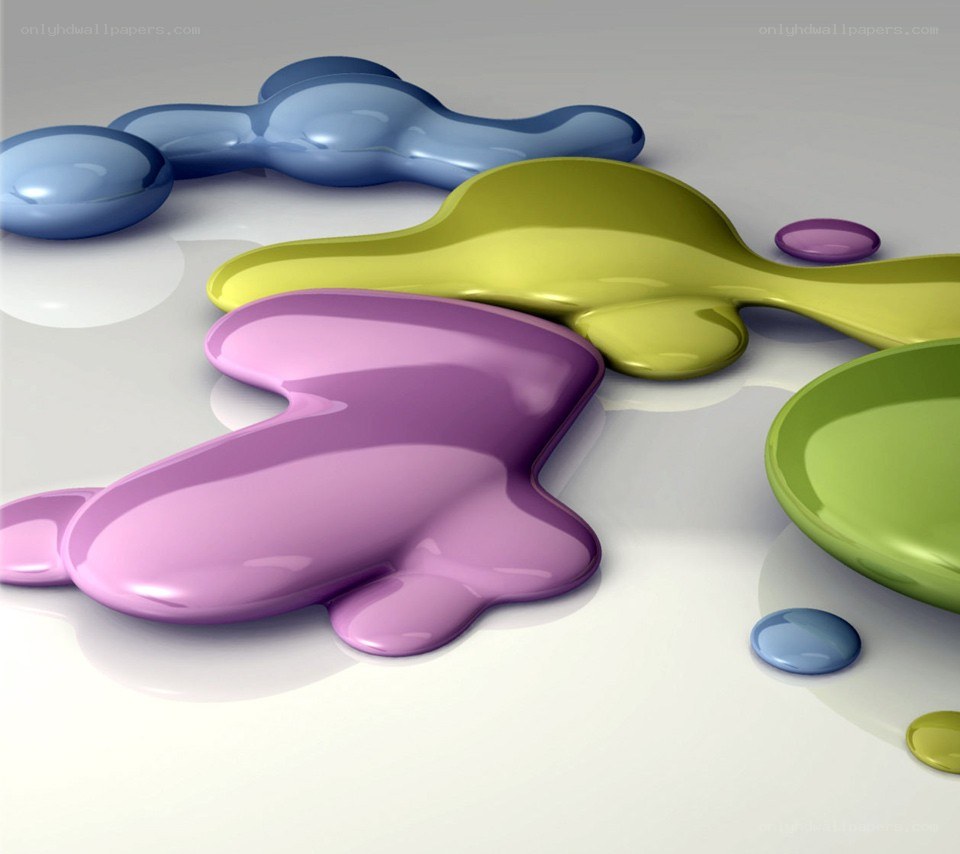 Colorful liquid shapes on white