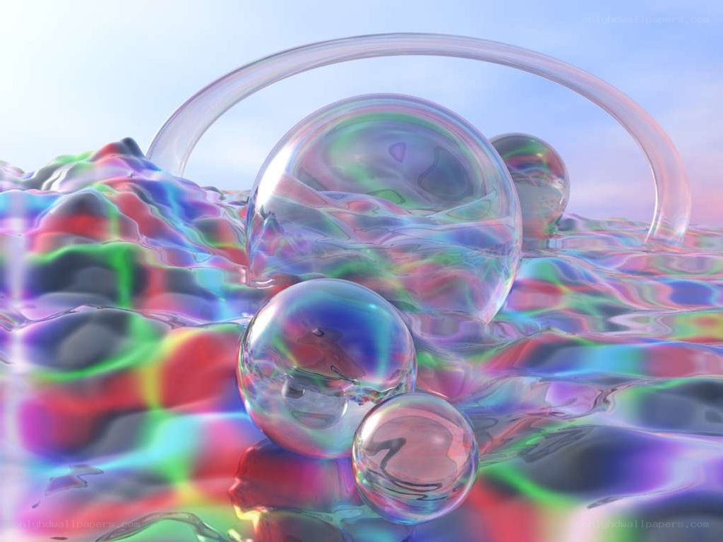 Colorful liquid spheres and ring