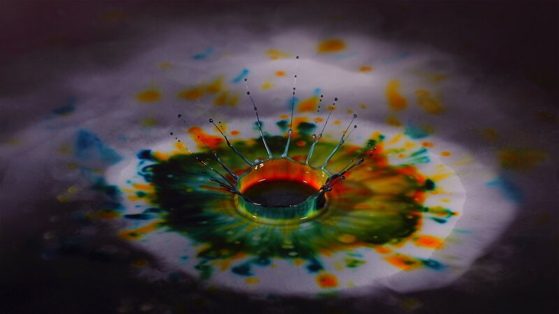 Colorful Liquid Splash — Green, Dramatic, Photograph, Splashes
