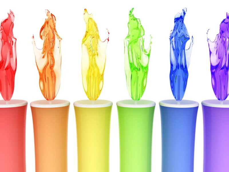 Colorful Liquid Splashes — Red, Vibrant, 3d Render