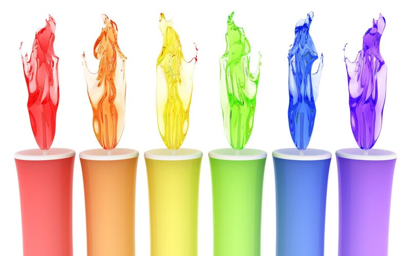 Colorful Liquid Splashes — Red, Vibrant