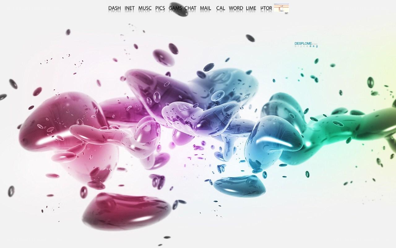 colorful liquid splashes