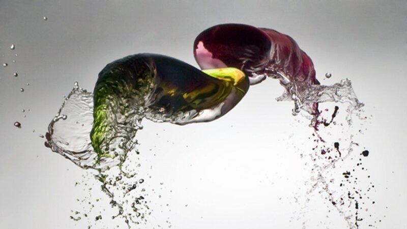 colorful liquid splashing