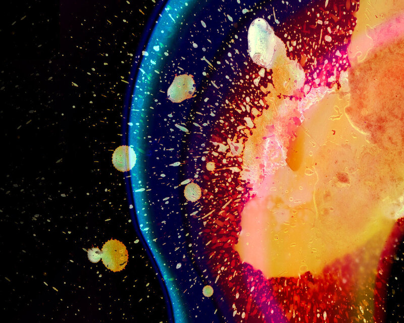Colorful liquid splatter