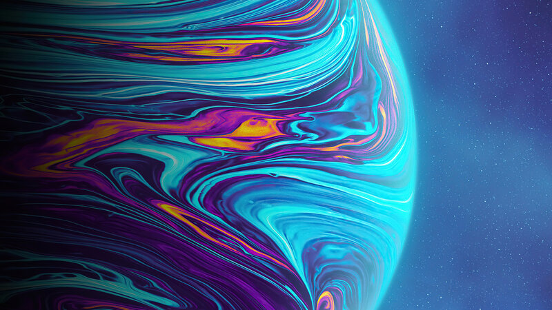 Colorful Liquid Swirl — Blue, Cosmic
