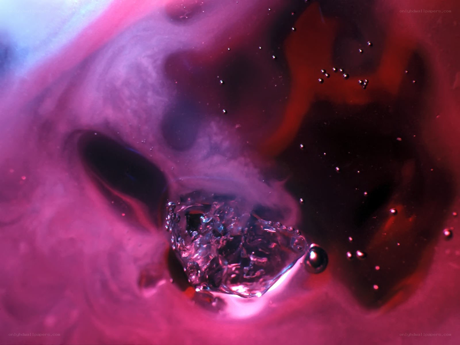 Colorful liquid swirl with bubbles