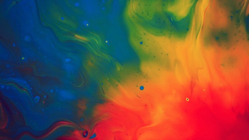 Colorful Liquid Swirls — Blue, Vibrant, Abstract, Green