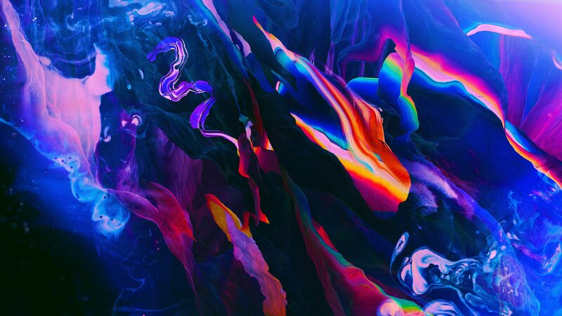 Colorful Liquid Swirls — Blue, Vibrant, Abstract, Light