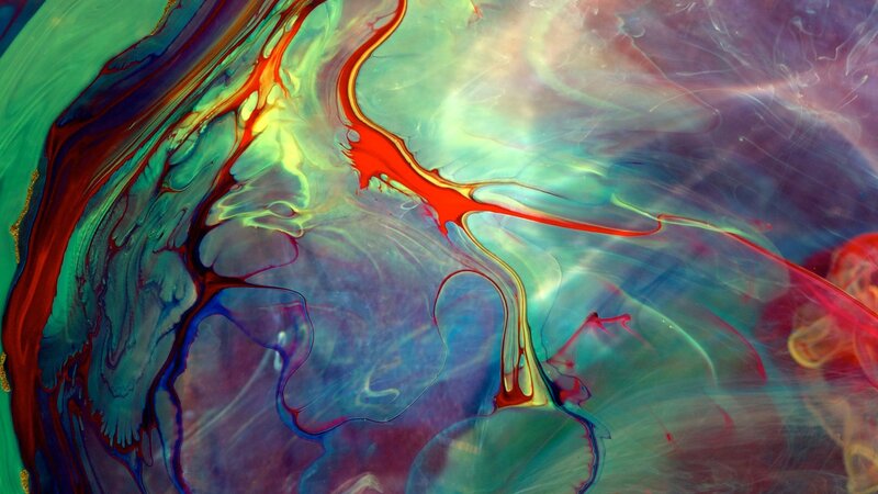 Colorful Liquid Swirls — Red, Dynamic, Abstract, Paint