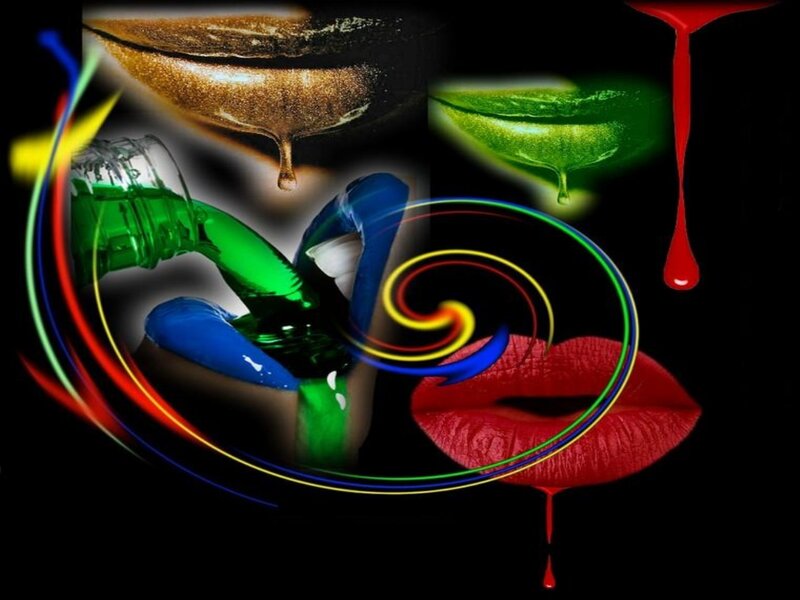 Colorful Liquid Swirls — Red