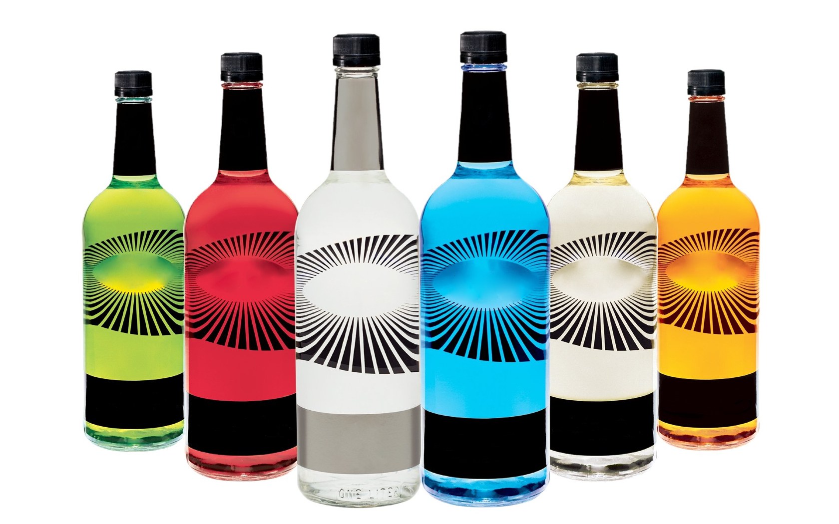 colorful liquor bottles