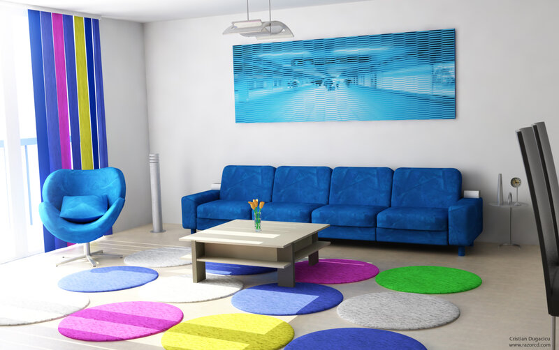 Colorful living room interior