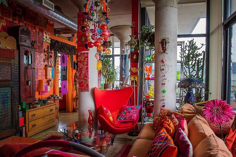 Colorful Living Room Interior — Red