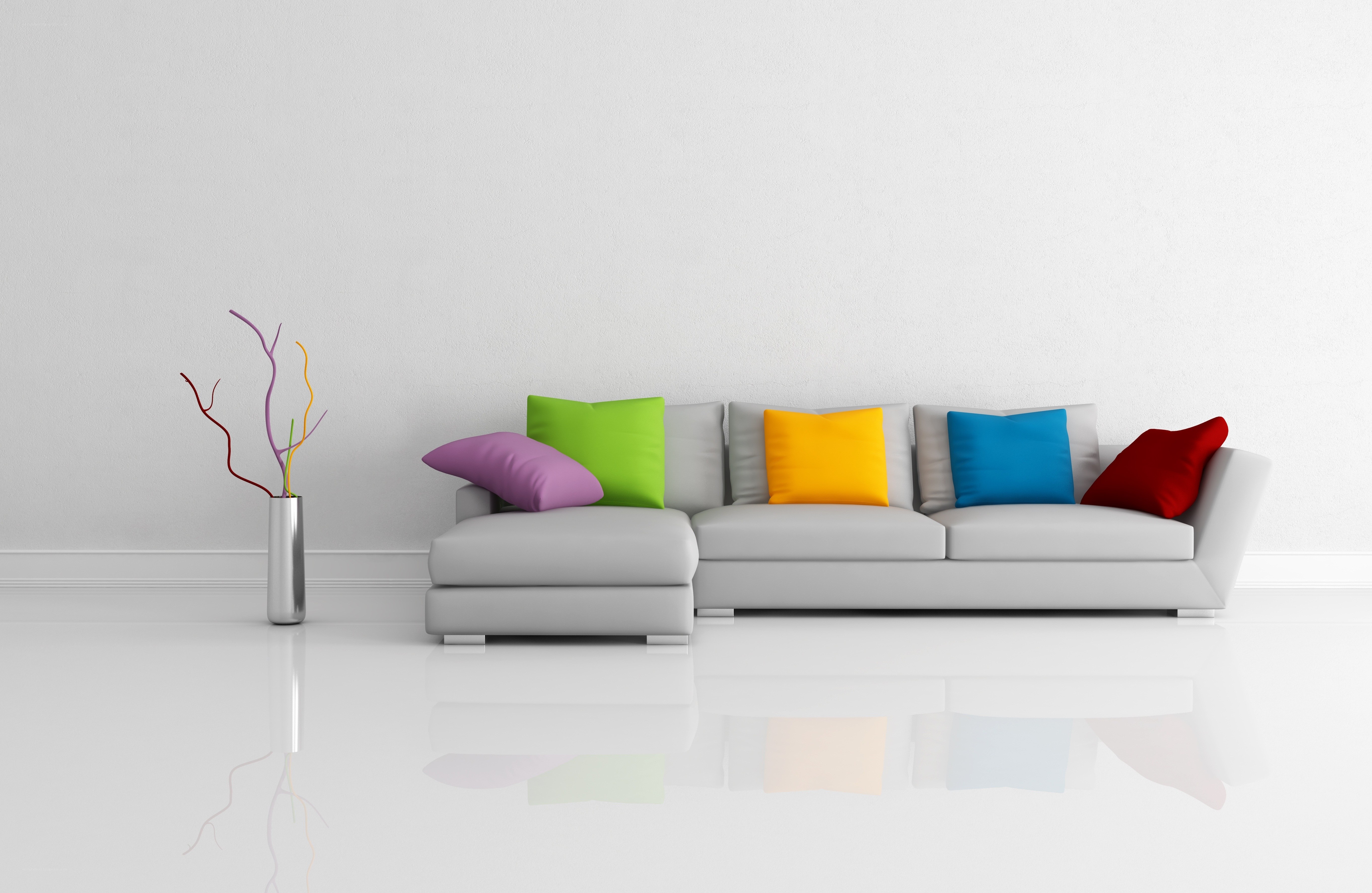 Colorful living room sofa