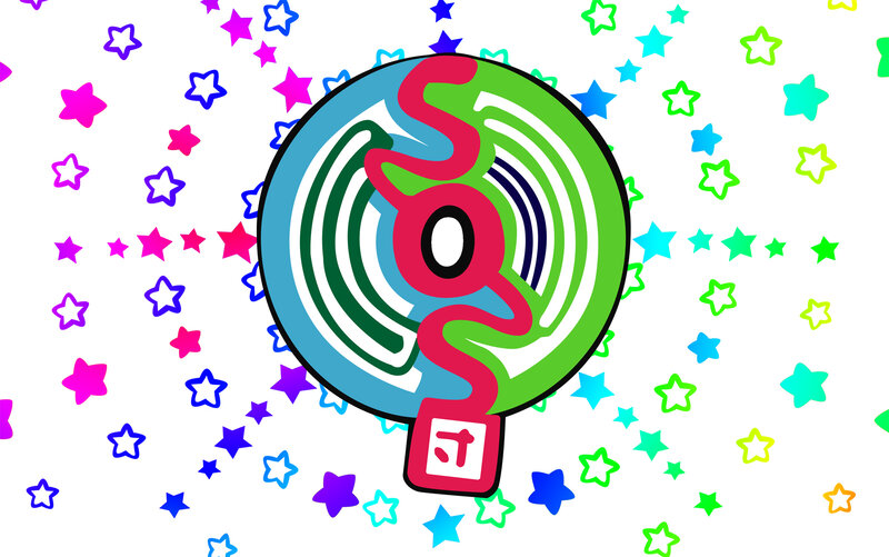 Colorful Logo with Stars