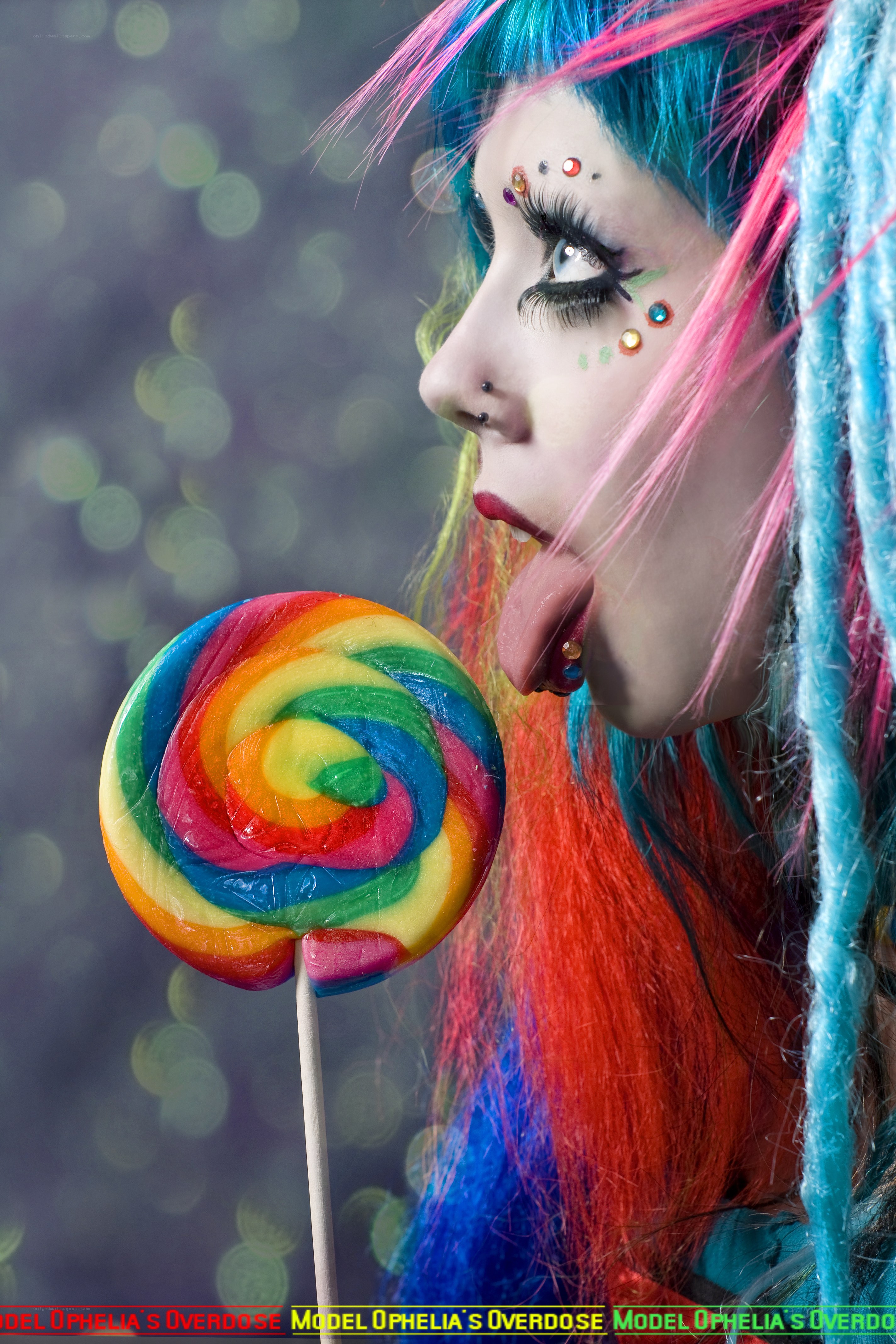 colorful lollipop portrait