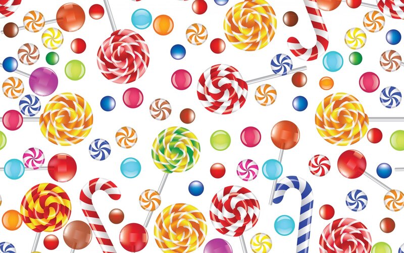 Colorful Lollipops and Candies — Red, Playful