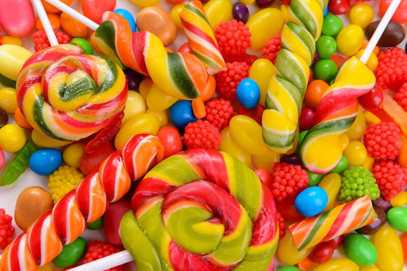 Colorful Lollipops and Candies