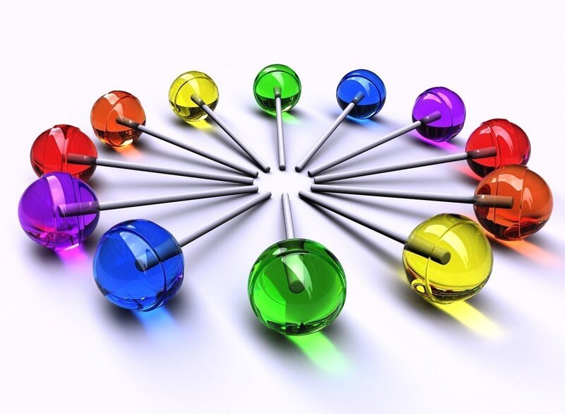 Colorful Lollipops Arranged in Circle — Red