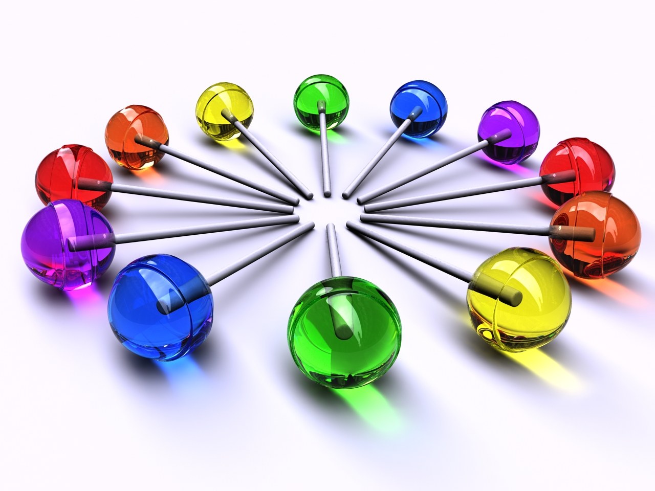 Colorful lollipops in a circle