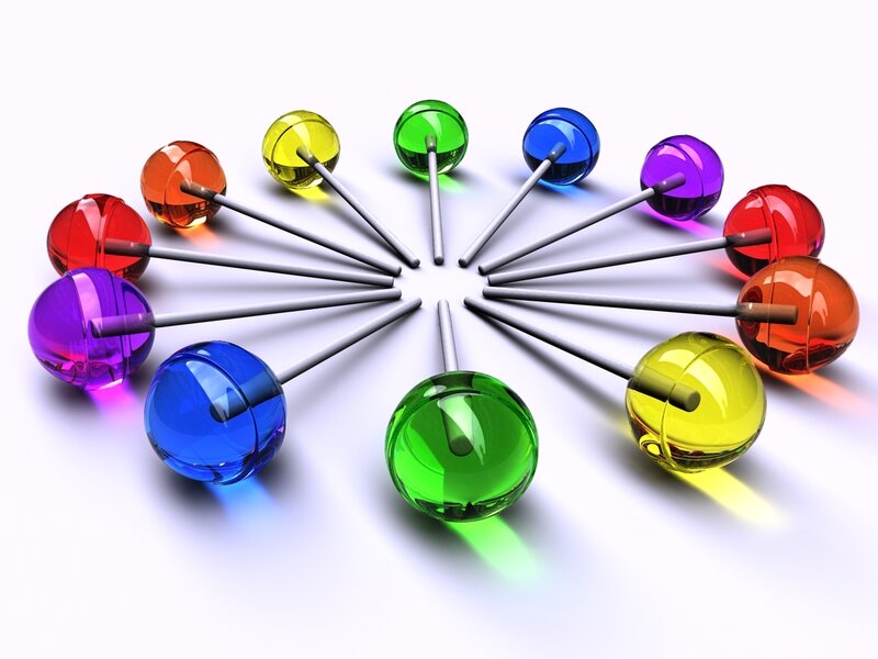 Colorful Lollipops in Circle — Red, Vibrant, 3d Render, Lollipop