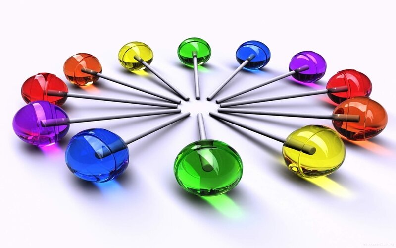 colorful lollipops in circle