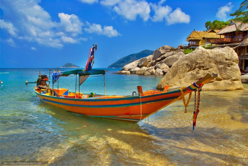 Colorful Longtail Boat — Blue