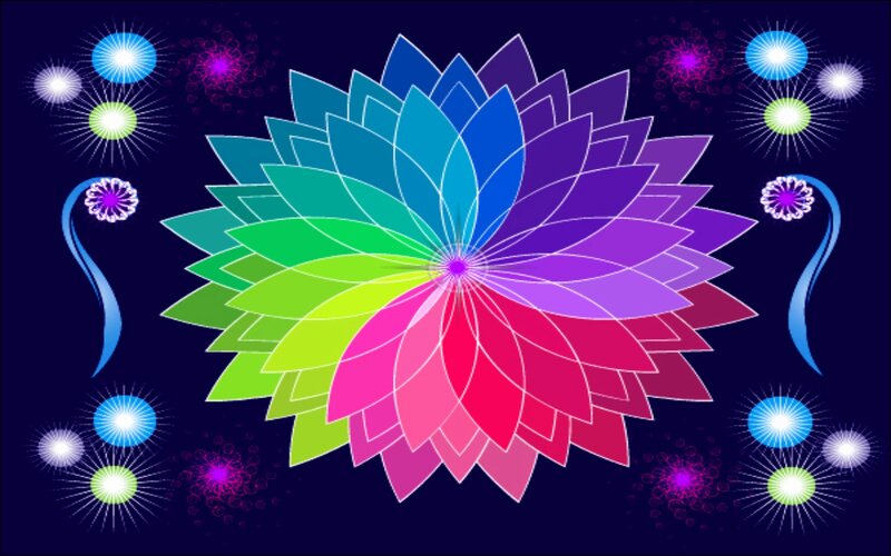 Colorful Lotus Flower — Blue