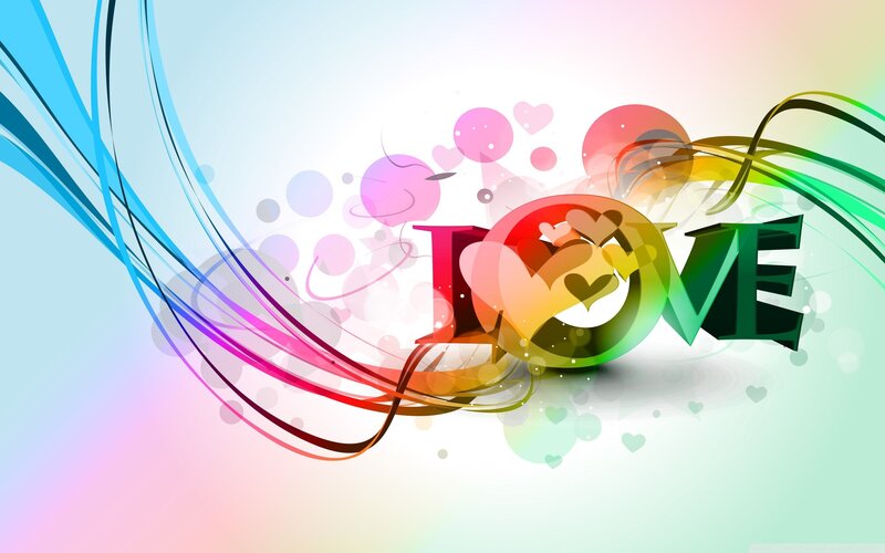 Colorful love design with hearts