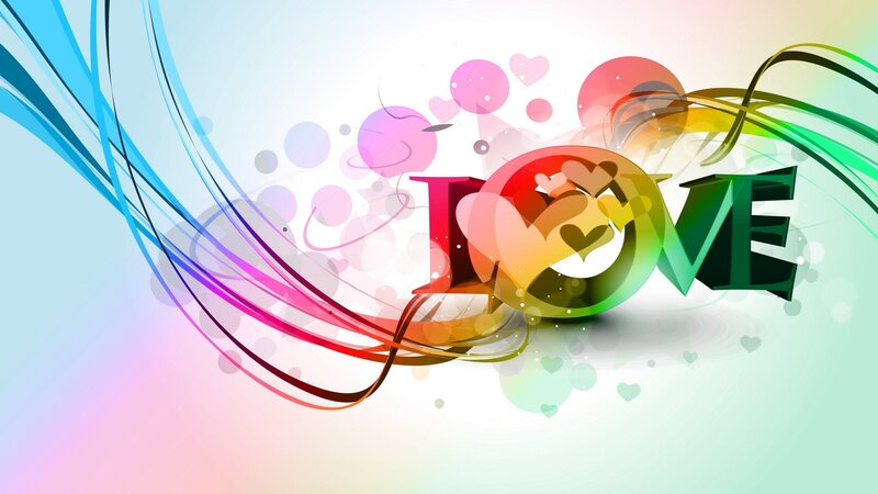 Colorful love design with hearts