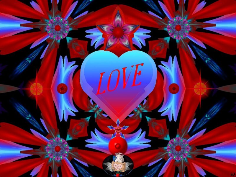 colorful love heart design