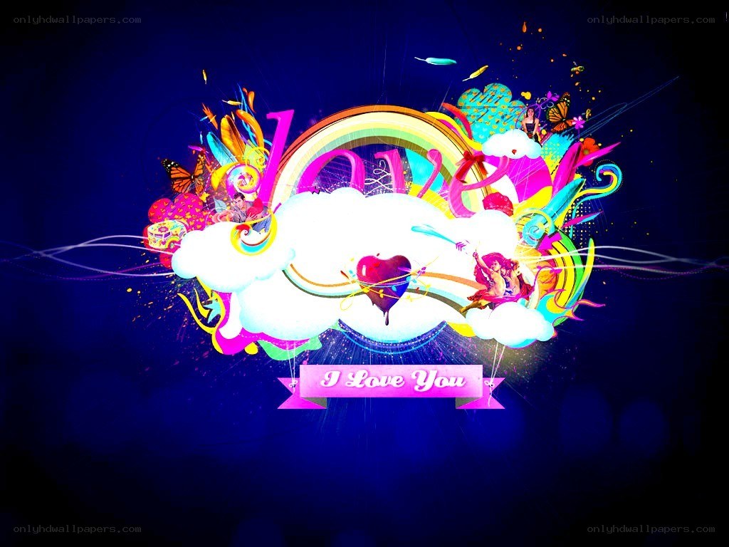 colorful love message design