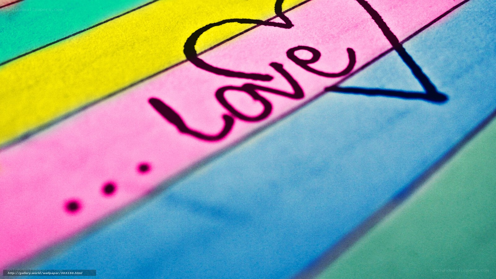 Colorful love message on sticky notes