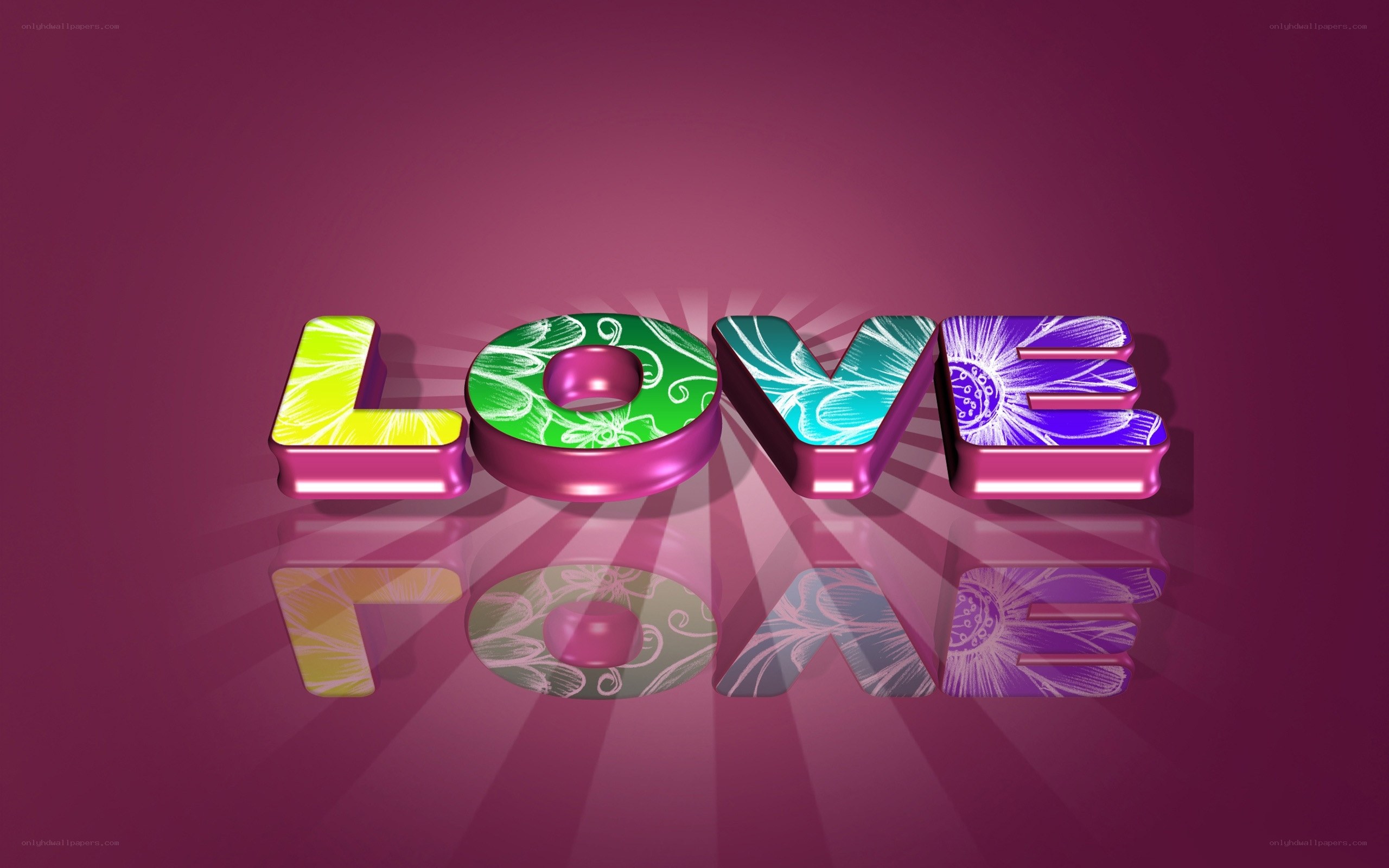 colorful love text art