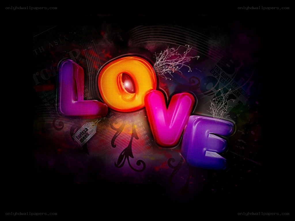 Colorful love text art
