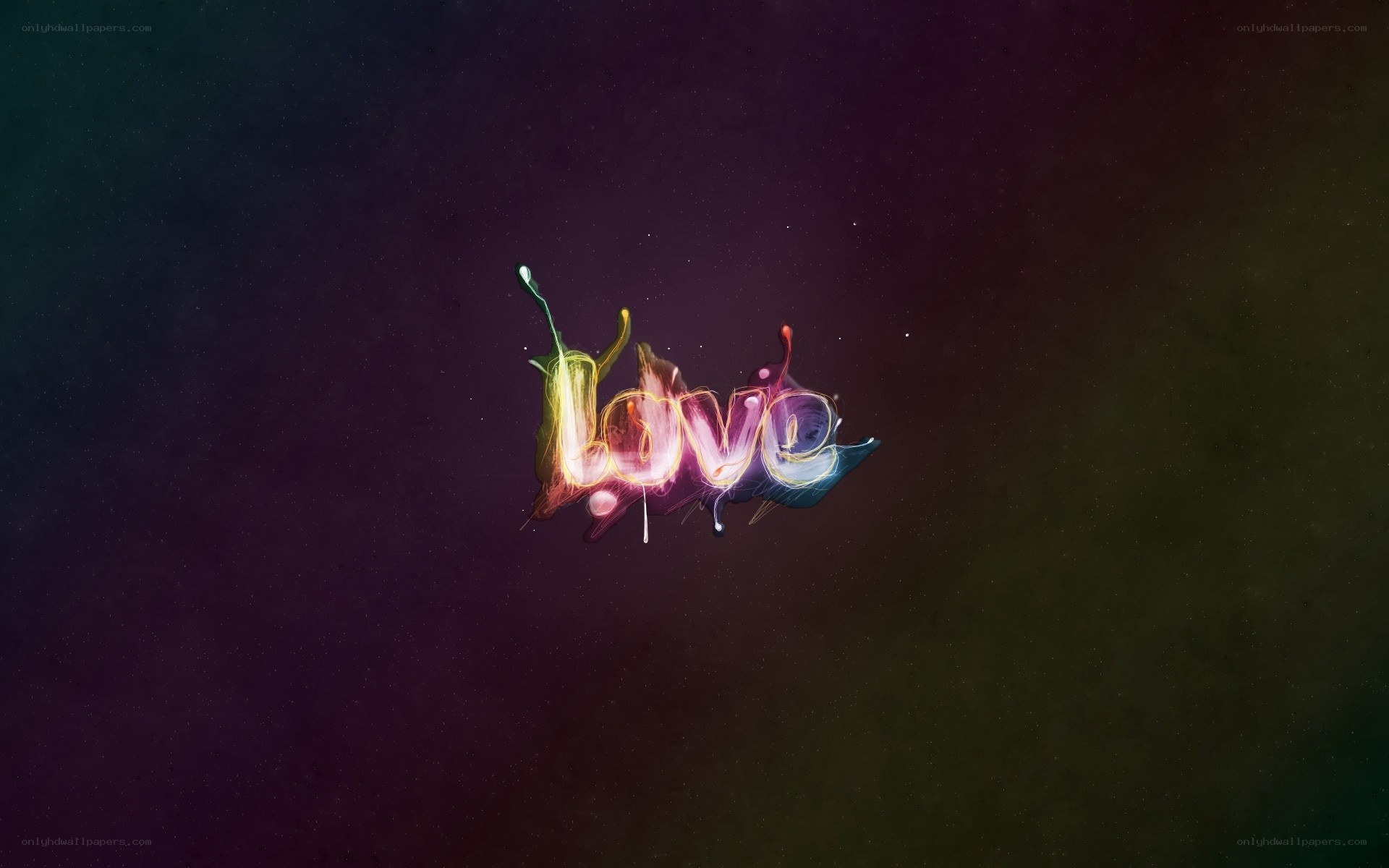 Colorful love text art