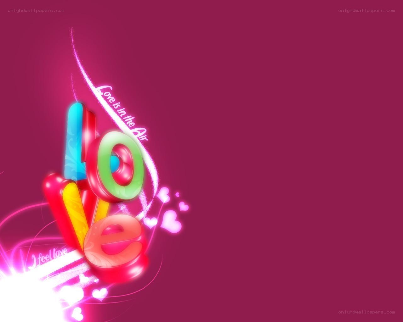 Colorful love text design