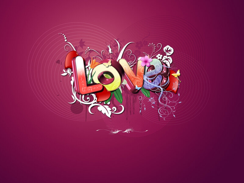 colorful love text design