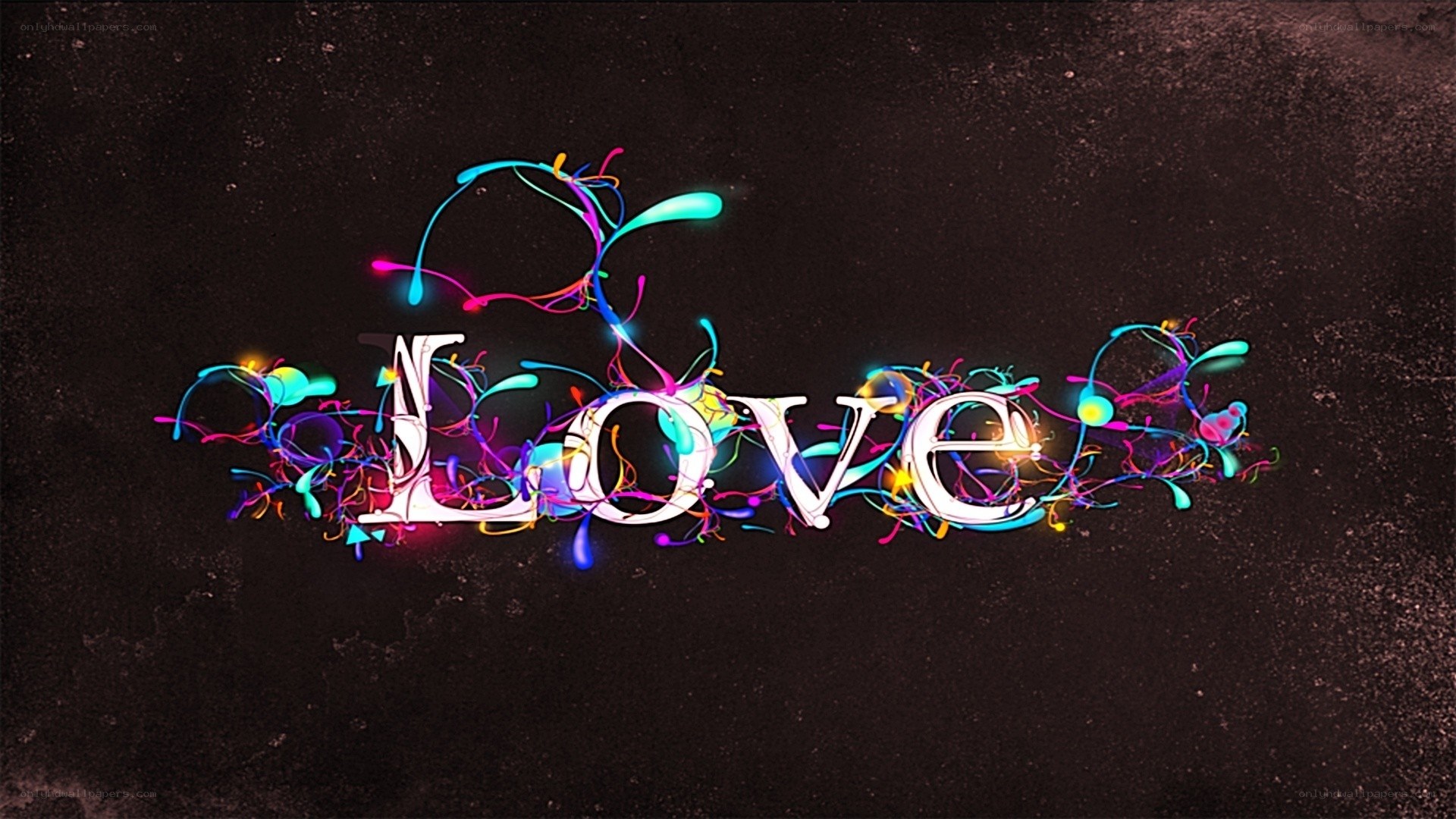 Colorful love text design