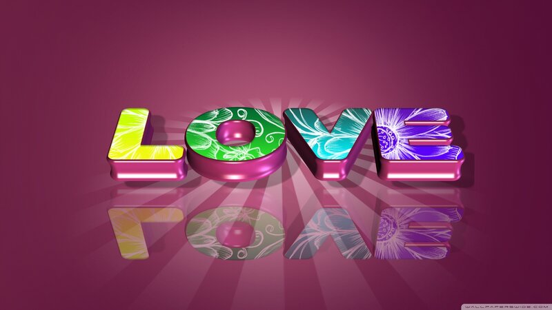 Colorful Love Text — Purple