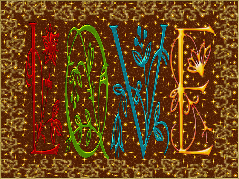 Colorful Love Text