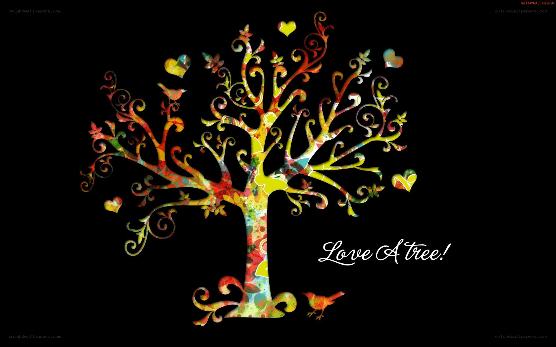 colorful love tree art