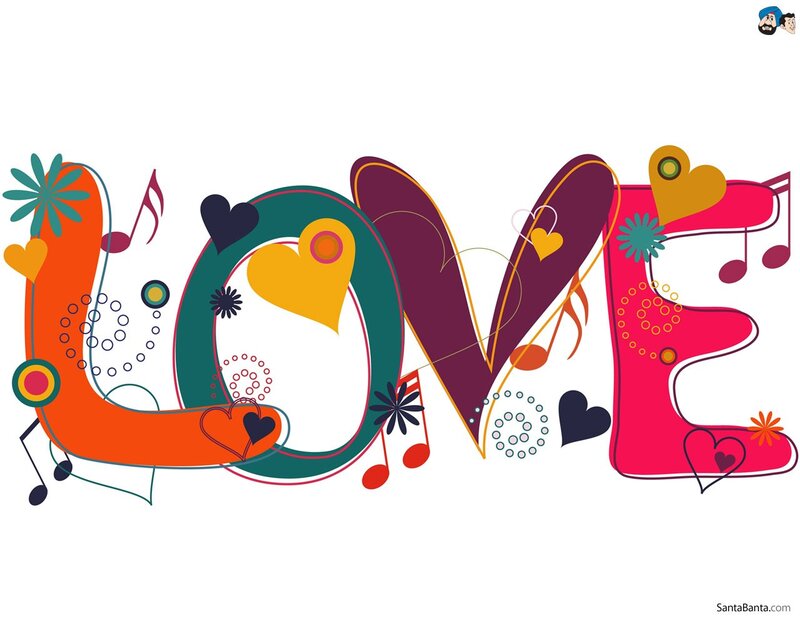 Colorful love word art