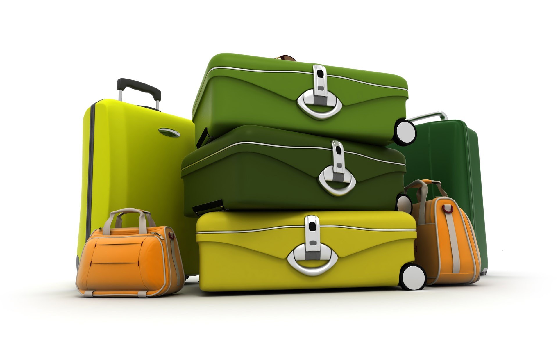 Colorful luggage collection