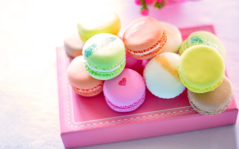 Colorful Macarons on Box
